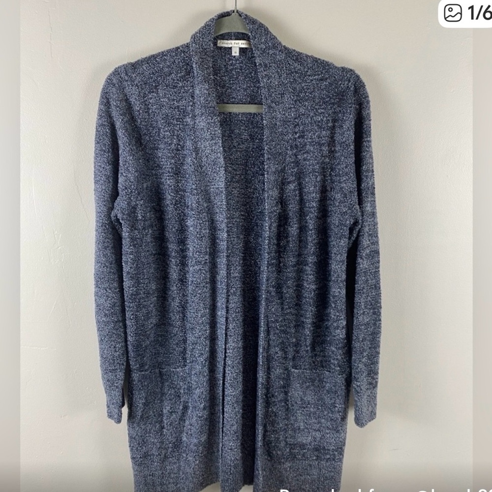 Search for Sanity Women's Blue heathered  Open Front Cardigan Sweater
